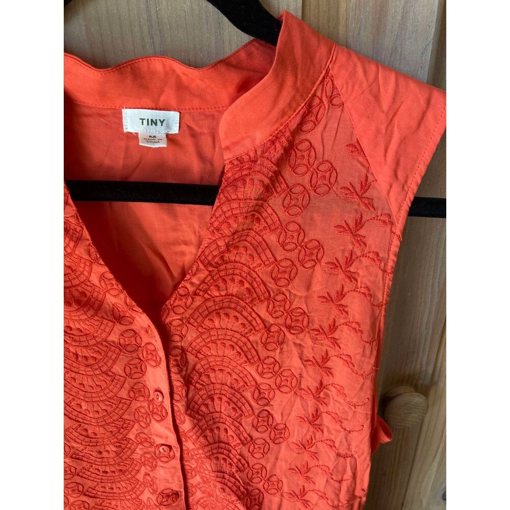 🧺Tiny by Anthropologie | 100% Cotton Eyelet Embroidered Side Tie Tank | Medium - Picture 6 of 7